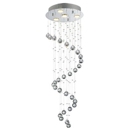 Luxera 62410 - Křišťálový přisazený lustr COIL 4xGU10/50W/230V