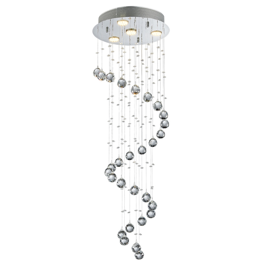 Luxera 62410 - Křišťálový přisazený lustr COIL 4xGU10/50W/230V