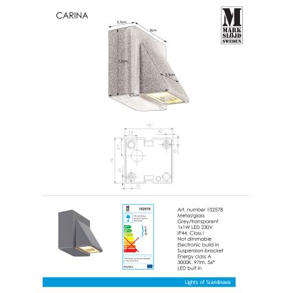 Markslöjd 102578 - LED Venkovní nástěnné svítidlo CARINA LED/1W/230V IP44