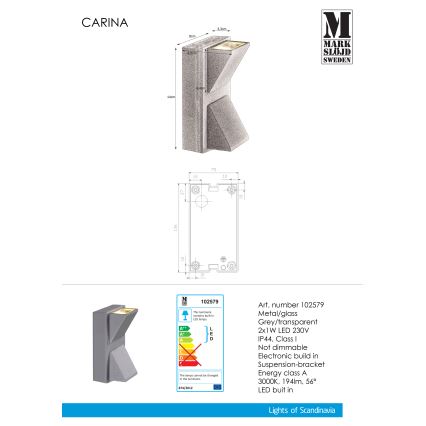 Markslöjd 102579 - LED Venkovní nástěnné svítidlo CARINA 2xLED/1W/230V IP44