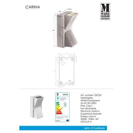 Markslöjd 104734 - LED Venkovní nástěnné svítidlo CARINA 2xLED/1W/230V IP44