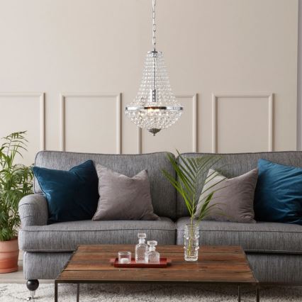 Markslöjd 104889 - Křišťálový lustr na řetězu GRÄNSÖ 1xE27/60W/230V