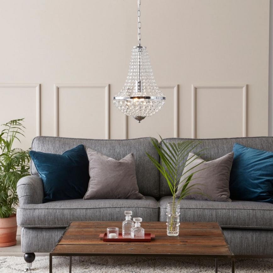 Markslöjd 104889 - Křišťálový lustr na řetězu GRÄNSÖ 1xE27/60W/230V