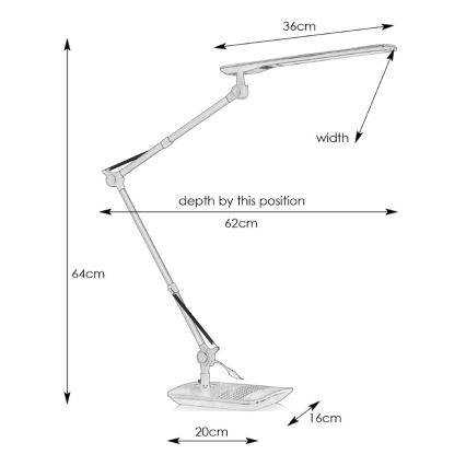 Markslöjd 105683 - LED Stolní lampa STUDY LED/5W/230V