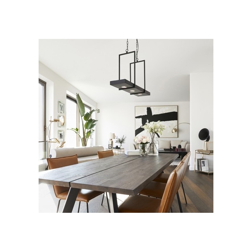 Markslöjd 105780 - LED Stmívatelný lustr na řetězu TRAY 3xLED/3W/230V černá