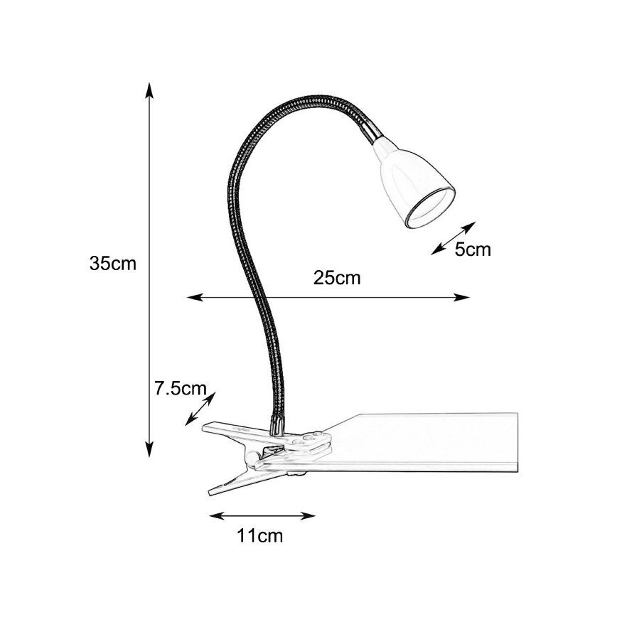 Markslöjd 106091 - LED Stolní lampa s klipem TULIP LED/3W/230V bílá