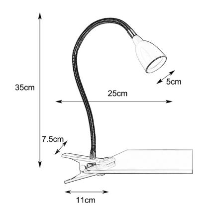 Markslöjd 106092 - LED Stolní lampa s klipem TULIP LED/3W/230V černá