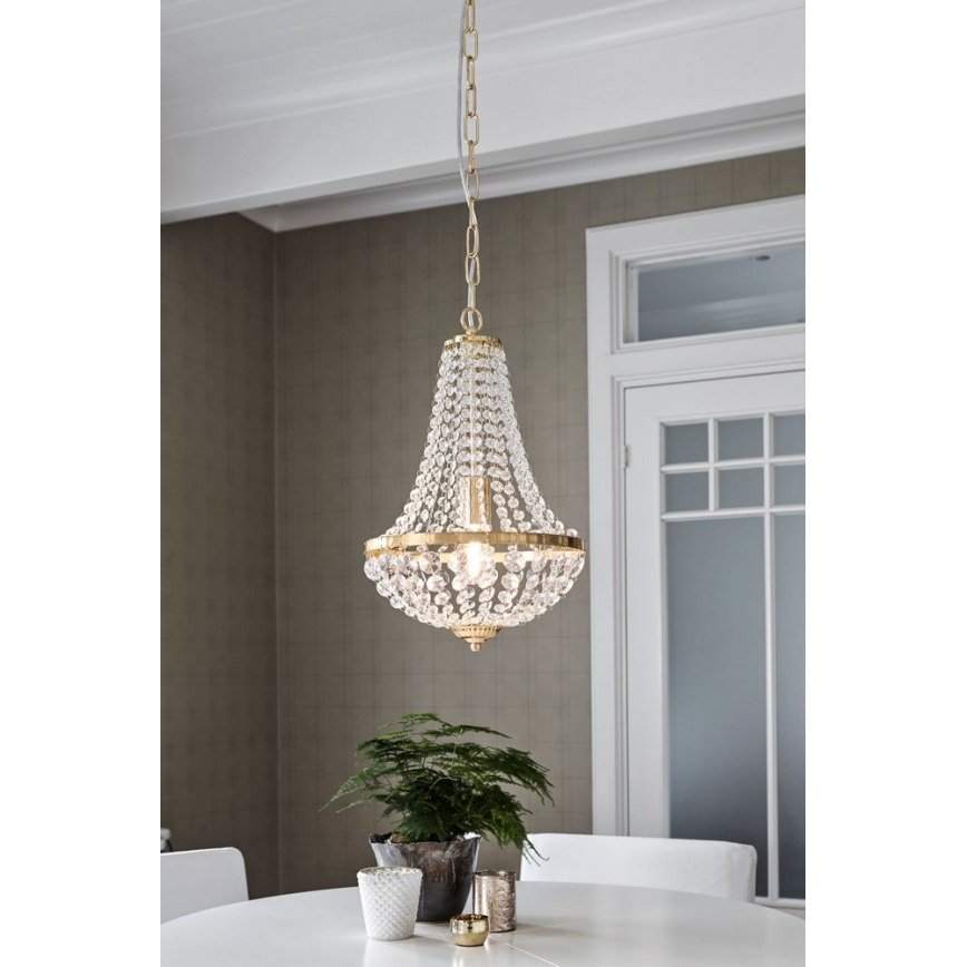 Markslöjd 106118 - Křišťálový lustr na řetězu GRÄNSÖ 1xE27/60W/230V
