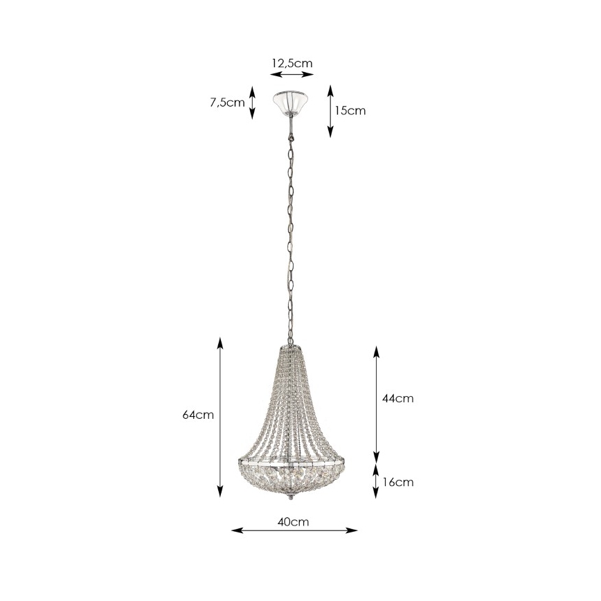 Markslöjd 106119 - Křišťálový lustr na řetězu GRÄNSÖ 2xE14/40W/230V