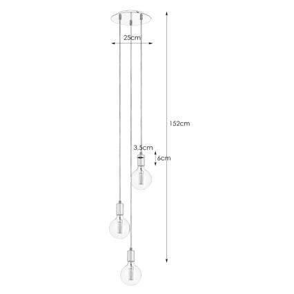 Markslöjd 106333 - Lustr na lanku SKY 3xE27/60W/230V