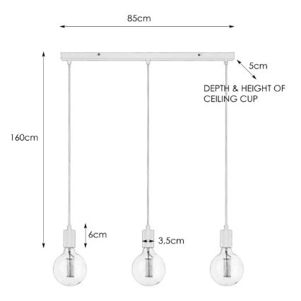 Markslöjd 106336 - Lustr na lanku SKY 3xE27/60W/230V