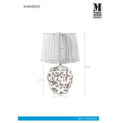 Markslöjd 107040 - Stolní lampa MANSION 1xE27/60W/230V
