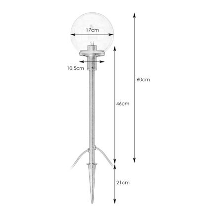 Markslöjd 107283 - LED Venkovní lampa GARDEN24 LED/3W/24V 81 cm IP44 černá/čirá