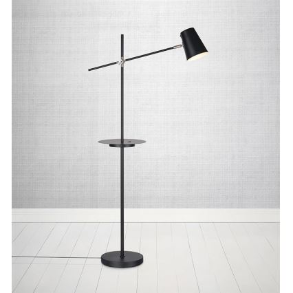 Markslöjd 107307 - Stojací lampa s USB LINEAR 1xE14/40W/230V