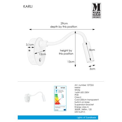 Markslöjd 107324 - LED Nástěnné svítidlo KARLI LED/6W/230V