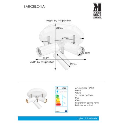 Markslöjd 107349 - Bodové svítidlo BARCELONA 3xGU10/12W/230V