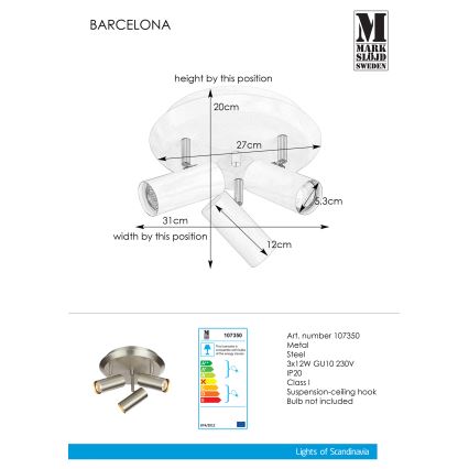 Markslöjd 107350 - Bodové svítidlo BARCELONA 3xGU10/12W/230V