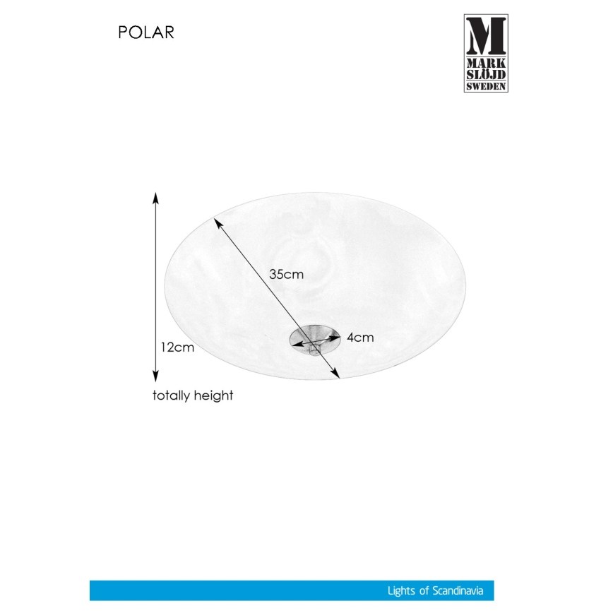 Markslöjd 107360 - Stropní svítidlo POLAR 2xE14/40W/230V pr. 35 cm