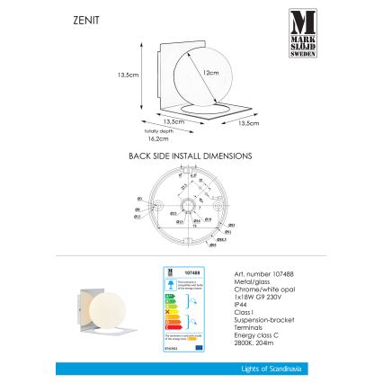 Markslöjd 107488 - Koupelnové nástěnné svítidlo ZENIT 1xG9/18W/230V IP44