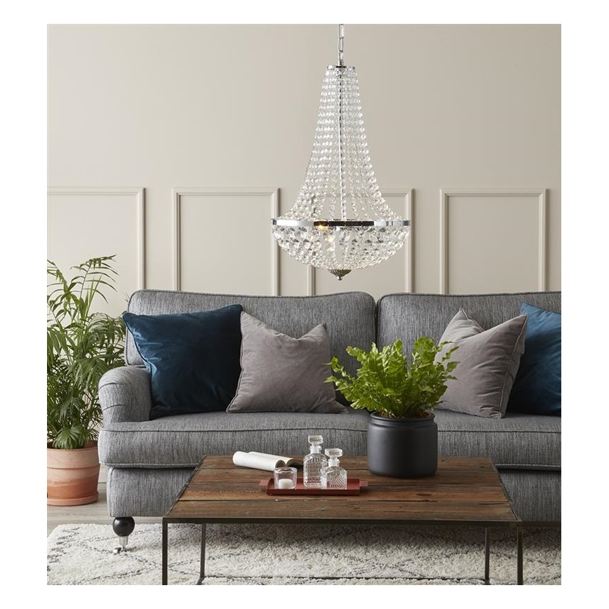 Markslöjd 107550 - Křišťálový koupelnový lustr na řetězu GRÄNSÖ 2xG9/20W/230V IP44