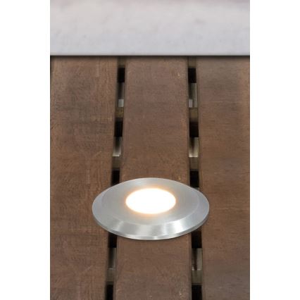 Markslöjd 107716 - LED Venkovní zápustné svítidlo GARDEN24 LED/0,8W/24V IP44 černá/matný chrom