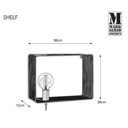 Markslöjd 107814 - Nástěnné svítidlo SHELF 1xE27/60W/230V