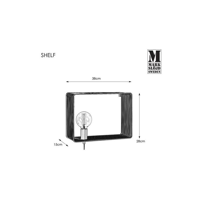 Markslöjd 107814 - Nástěnné svítidlo SHELF 1xE27/60W/230V