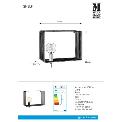Markslöjd 107814 - Nástěnné svítidlo SHELF 1xE27/60W/230V