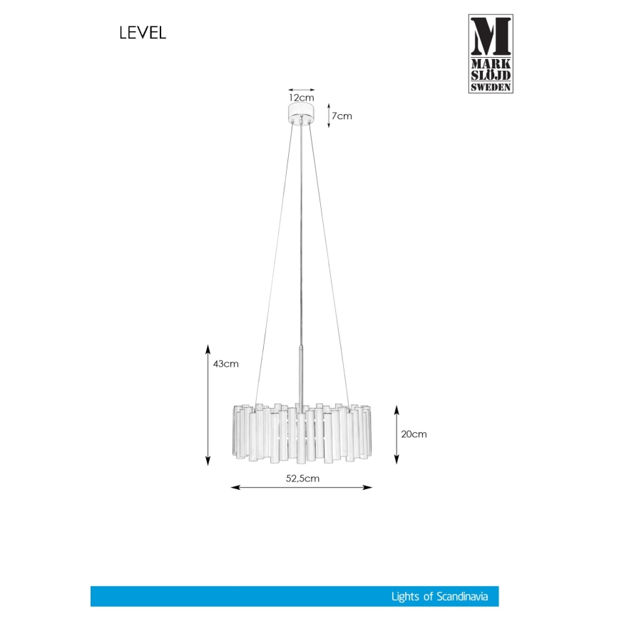 Markslöjd 107925 - Lustr na tyči LEVEL 3xE27/60W/230V