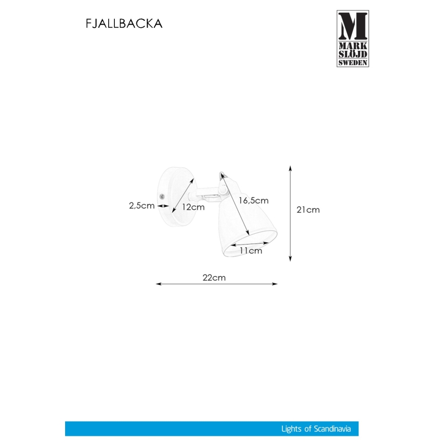 Markslöjd 108082 - Koupelnové nástěnné svítidlo FJÄLLBACKA 1xG9/20W/230V IP44