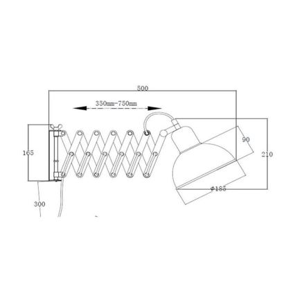 Markslöjd 108105 - Nástěnné svítidlo RIGGS 1xE27/60W/230V černá