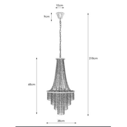 Markslöjd 108124 - Křišťálový lustr na řetězu ALLINGTON 3xE14/25W/230V černá