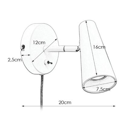 Markslöjd 108200 - Nástěnné bodové svítidlo CREST 1xGU10/7W/230V černá