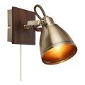 Markslöjd 108212 - Nástěnné bodové svítidlo NATIVE 1xE14/18W/230V mosaz/dřevo
