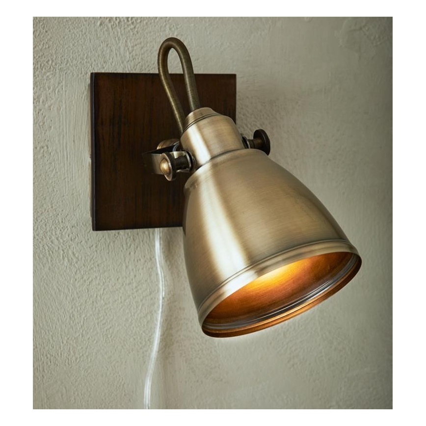 Markslöjd 108212 - Nástěnné bodové svítidlo NATIVE 1xE14/18W/230V mosaz/hnědá