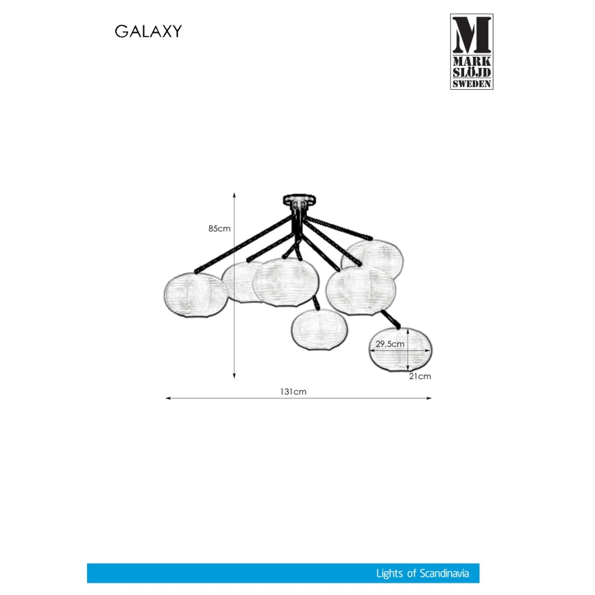 Markslöjd 108216 - Přisazený lustr GALAXY 7xE27/15W/230V
