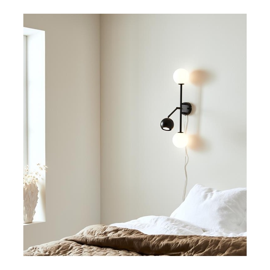 Markslöjd 108255 - Nástěnné svítidlo BESIDE 2xG9/20W/230V + 1xGU10/7W/230V černá