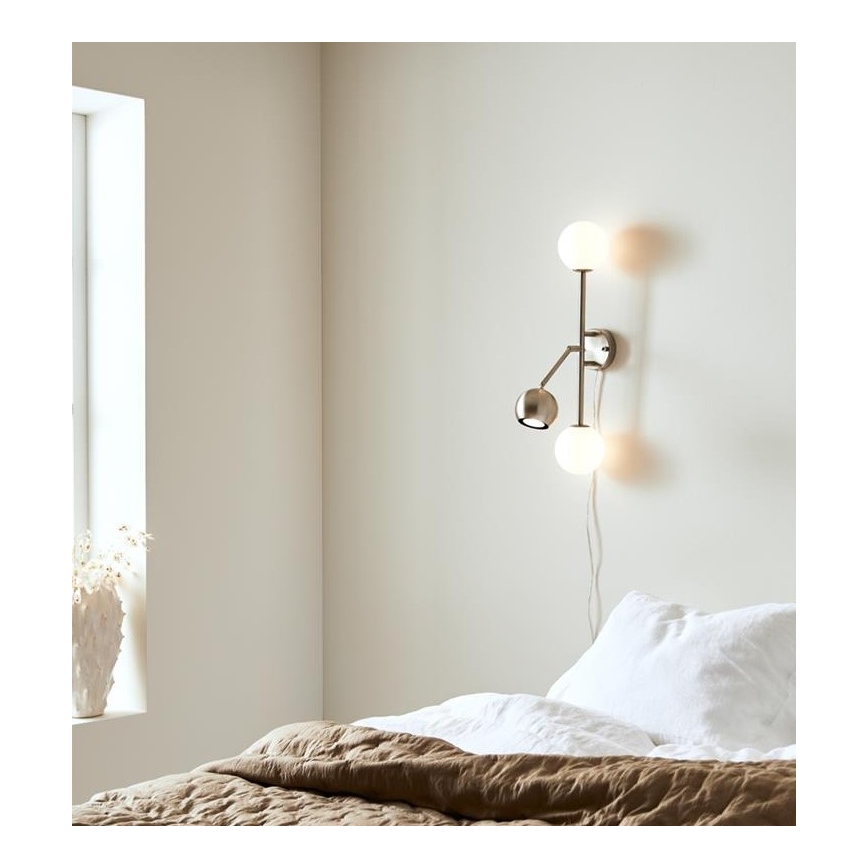 Markslöjd 108256 - Nástěnné svítidlo BESIDE 2xG9/20W/230V + 1xGU10/7W/230V matný chrom