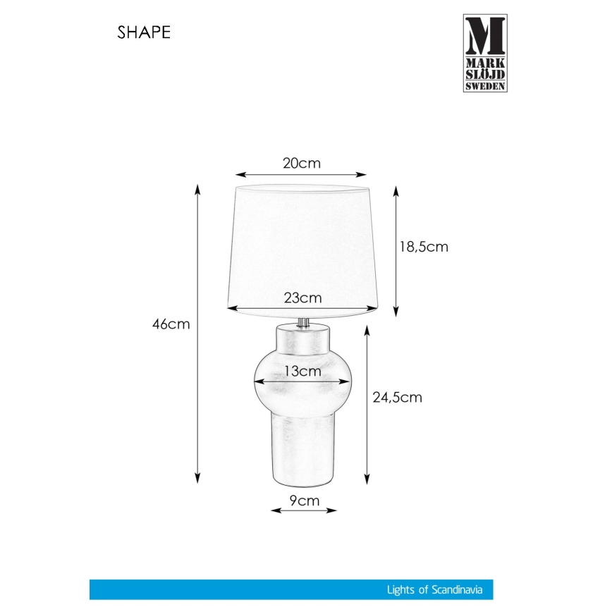 Markslöjd 108450 - Stolní lampa SHAPE 1xE27/40W/230V bílá