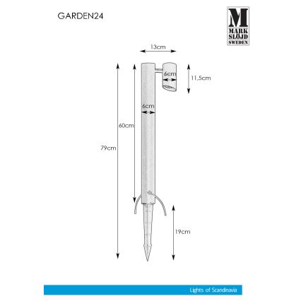 Markslöjd 108485 - LED Venkovní lampa GARDEN24 LED/6W/24V 60 cm IP44 černá