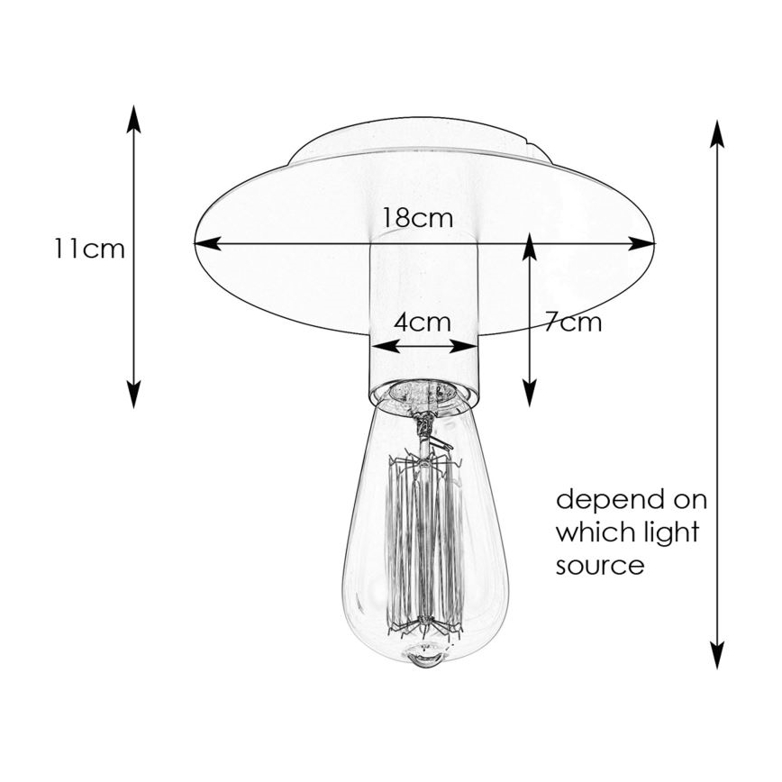 Markslöjd 108540 - Stropní svítidlo PIATTO 1xE27/40W/230V černá