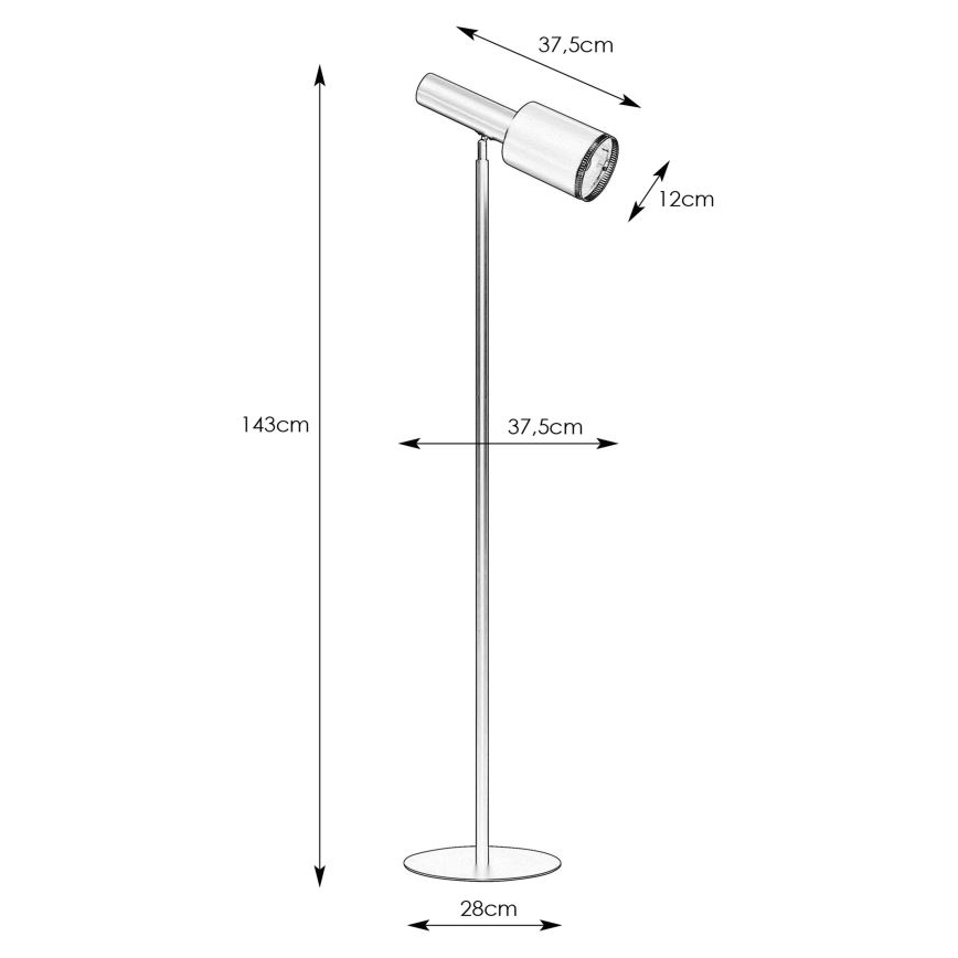 Markslöjd 108542 - Stojací lampa OZZY 1xE27/40W/230V černá