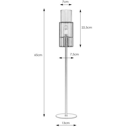 Markslöjd 108556 - Stolní lampa TUBO 1xE14/40W/230V 65 cm černá/čirá