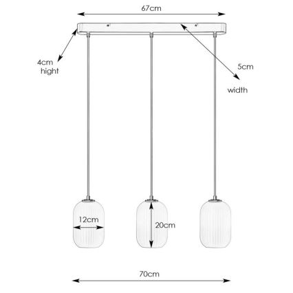 Markslöjd 108563 - Lustr na lanku CAVA 3xE14/40W/230V