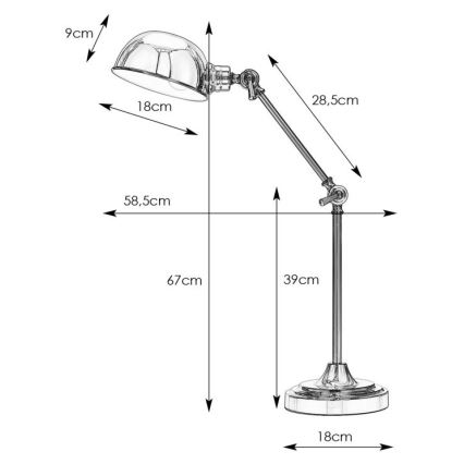 Markslöjd 108583 - Stolní lampa PORTLAND 1xE27/40W/230V lesklý chrom