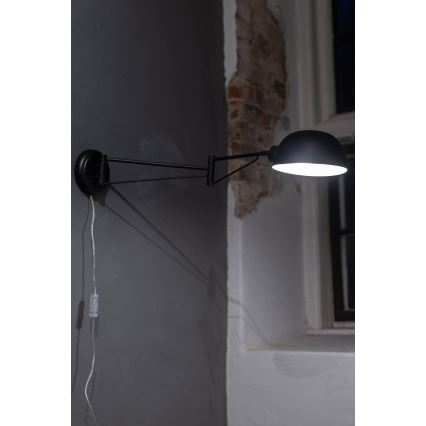 Markslöjd 108587 - Nástěnná lampa PORTLAND 1xE27/40W/230V černá