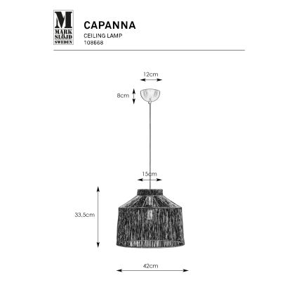 Markslöjd 108668 - Lustr na lanku CAPANNA 1xE27/40W/230V černá