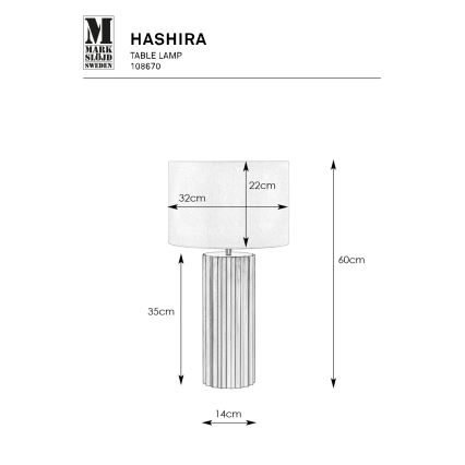 Markslöjd 108670 - Stolní lampa HASHIRA 1xE27/40W/230V bílá/černá