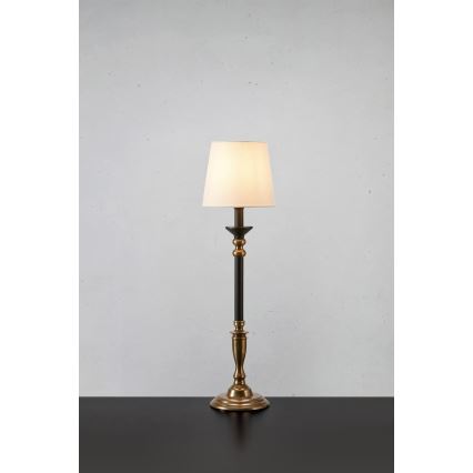 Markslöjd 108679 - Stolní lampa GENT 1xE27/40W/230V mosaz/černá/bílá