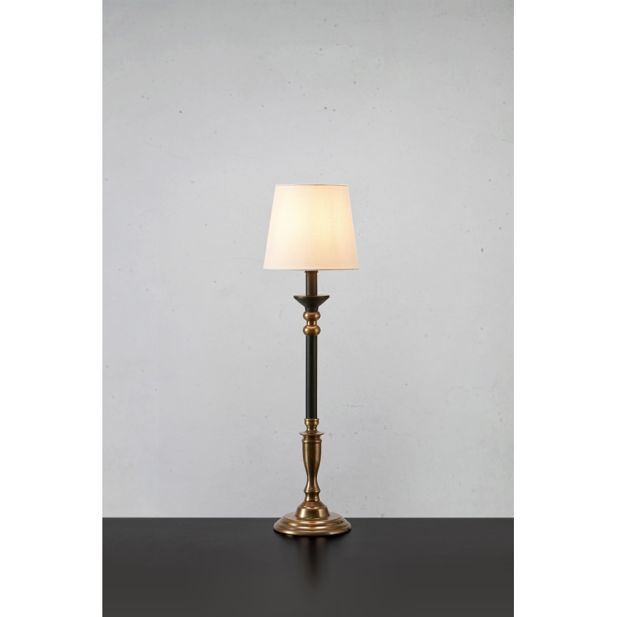Markslöjd 108679 - Stolní lampa GENT 1xE27/40W/230V mosaz/černá/bílá